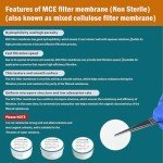 200Pcs MCE Membrane Filters, 0.22µm Pore Size