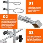 Chemistry Lab Stand Set with Retort Rings and Clamp
