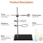Chemistry Lab Stand Set with Retort Rings and Clamp