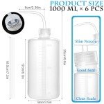 Lainballow 6-Pack 1000ml Wash Bottles