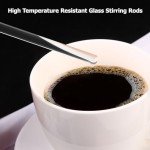 10 Glass Stirring Rods for Beverages and Cocktails