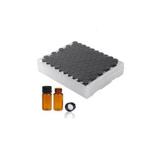 10ML Amber Glass Sample Vials with Black Caps