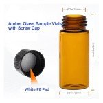10ML Amber Glass Sample Vials with Black Caps