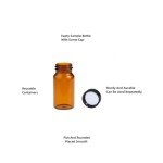 10ML Amber Glass Sample Vials with Black Caps