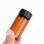 10ML Amber Glass Sample Vials with Black Caps