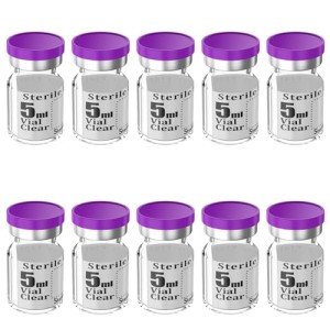 10-Pack 5ml Sterile Borosilicate Vials with Caps
