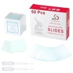Clear Glass Microscope Slides with Cover Slips – 50 Pcs
