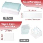 Clear Glass Microscope Slides with Cover Slips – 50 Pcs