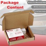 Clear Glass Microscope Slides with Cover Slips – 50 Pcs
