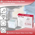 Clear Glass Microscope Slides with Cover Slips – 50 Pcs