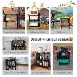 Lumizone 3-Tier Rolling Tool Cart with Pegboard