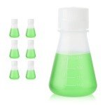 Plastic Erlenmeyer Flask Set with Screw Caps - 6pcs