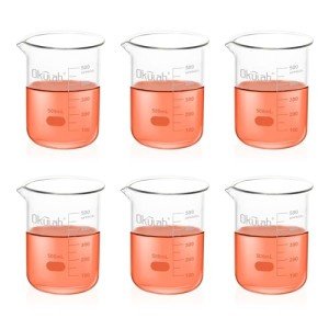 Okulab 6-Pack 500mL Graduated Glass Beakers