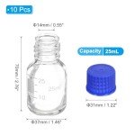 10 Pack 25ml Borosilicate Glass Lab Storage Bottles
