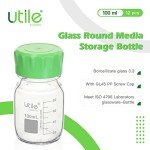 12-Pack 100ml Borosilicate Glass Media Bottles