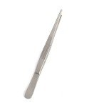 7" Stainless Steel Thumb Dressing Forceps - Serrated Tip