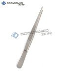 7" Stainless Steel Thumb Dressing Forceps - Serrated Tip