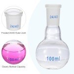 PATIKIL 100ml Borosilicate Glass Boiling Flask