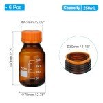 6 Pack 250ml Borosilicate Glass Storage Bottles