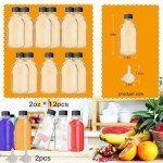 12 Pack 2 oz Glass Bottles with Lids & Funnels