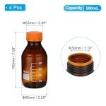 500ml Borosilicate Glass Storage Bottles - 4 Pack