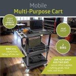 Pearington 3-Shelf Mobile Utility Cart with Bins