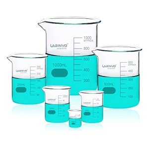 Glass Beaker Set - 25 to 1000ml, 3.3 Borosilicate