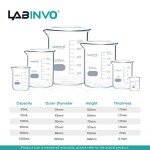Glass Beaker Set - 25 to 1000ml, 3.3 Borosilicate