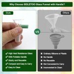 10PCS Colorful Glass Funnels with Handle for Labs