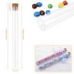 Clear Plastic Test Tubes with Cork Stoppers - 10 Pack