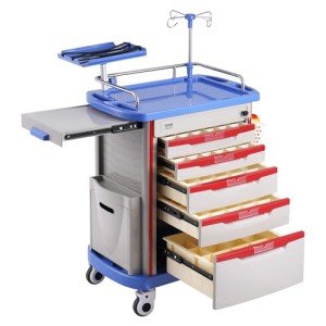 VEVOR Lab Cart with Drawers, Wheels, and Trash Cans