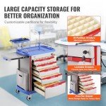 VEVOR Lab Cart with Drawers, Wheels, and Trash Cans