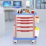 VEVOR Lab Cart with Drawers, Wheels, and Trash Cans