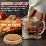 6 Pack 12 oz Borosilicate Glass Beaker Mugs