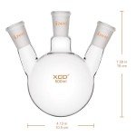 XCD Borosilicate 3-Neck Round Bottom Flask, 500 ml