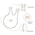 Borosilicate Glass 2-Neck Round Bottom Flask, 1000 ml