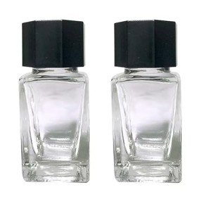 20ml Clear Glass Jars with Black Plastic Caps