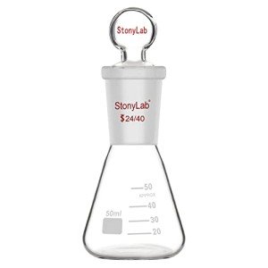 Stonylab 50ml Glass Erlenmeyer Flask with Stopper