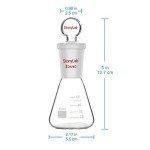 Stonylab 50ml Glass Erlenmeyer Flask with Stopper