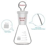 Stonylab 50ml Glass Erlenmeyer Flask with Stopper