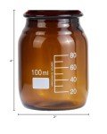 Amber Glass Storage Bottles with Screw Caps - 20 Pack