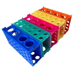 Colorful 4-Way Test Tube Rack - Set of 5