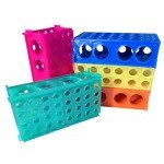 Colorful 4-Way Test Tube Rack - Set of 5