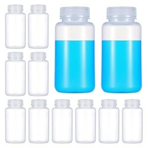 12 Pcs Wide Mouth Plastic Sample Bottles