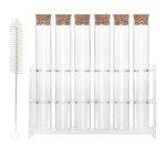 6pcs 30ml Glass Test Tubes with Corks & Rack