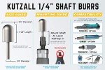 Kutzall Coarse Ball Nose Rotary Burr, 1⁄4