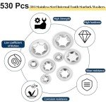 530PCS Internal Tooth Star Lock Washers Assortment Kit