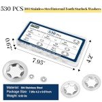 530PCS Internal Tooth Star Lock Washers Assortment Kit