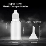 50Pcs 15ML Squeeze Dropper Bottles with Caps