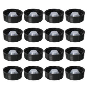 16PCS Black Sealing Screw Caps for Bottles